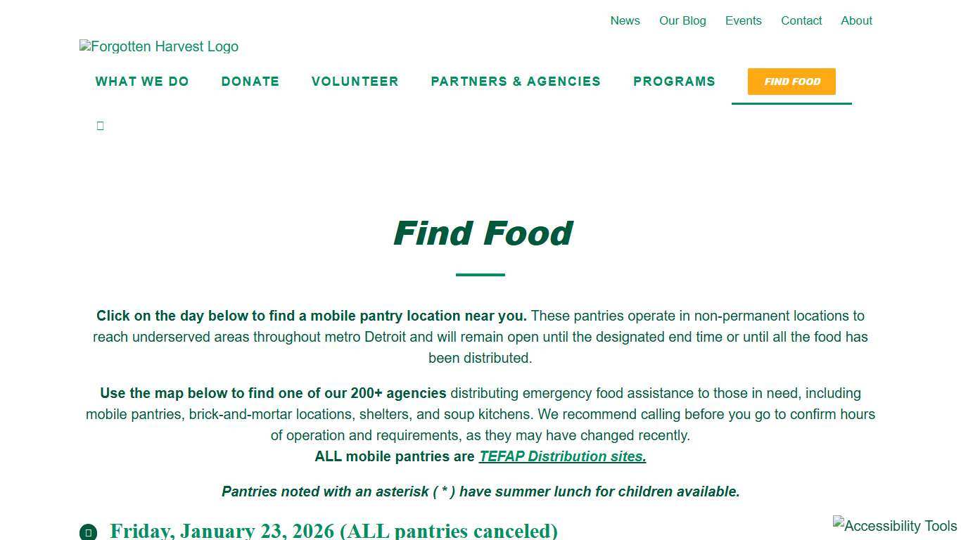 Find Food - Forgotten Harvest